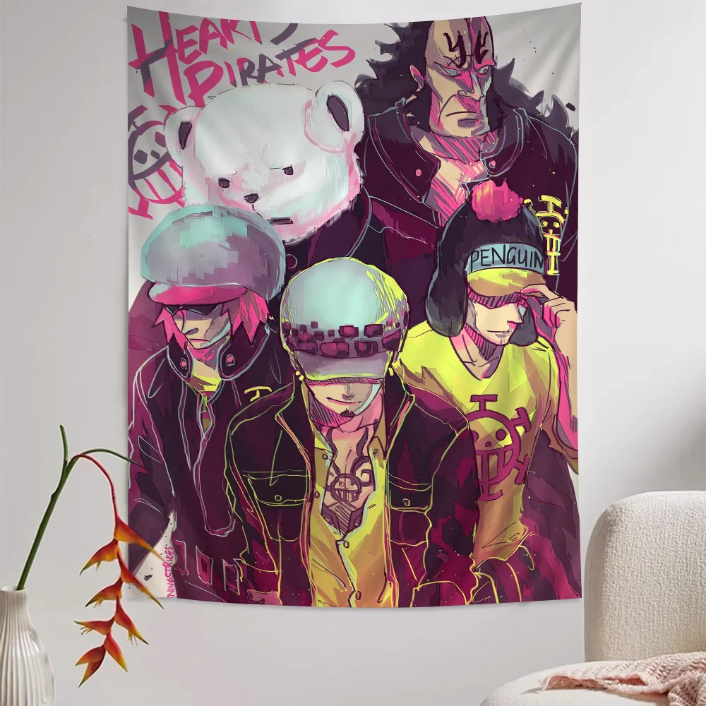 Trafalgar Law Heart Pirates Tapestry Art Printing Art Science Fiction Room Home Decor Wall Art Decor