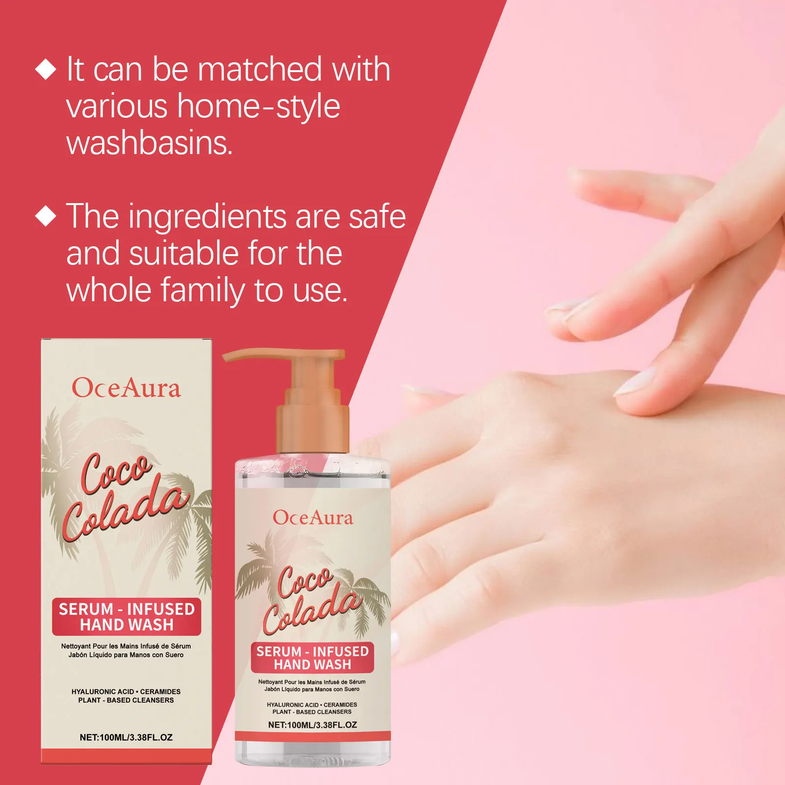 Coconut Hand Wash Liquid Gentle Cleaning Dirt Removal Lasting Moisturizing&Nourishing Smoothing Brightening Hands Care Wash ﻿