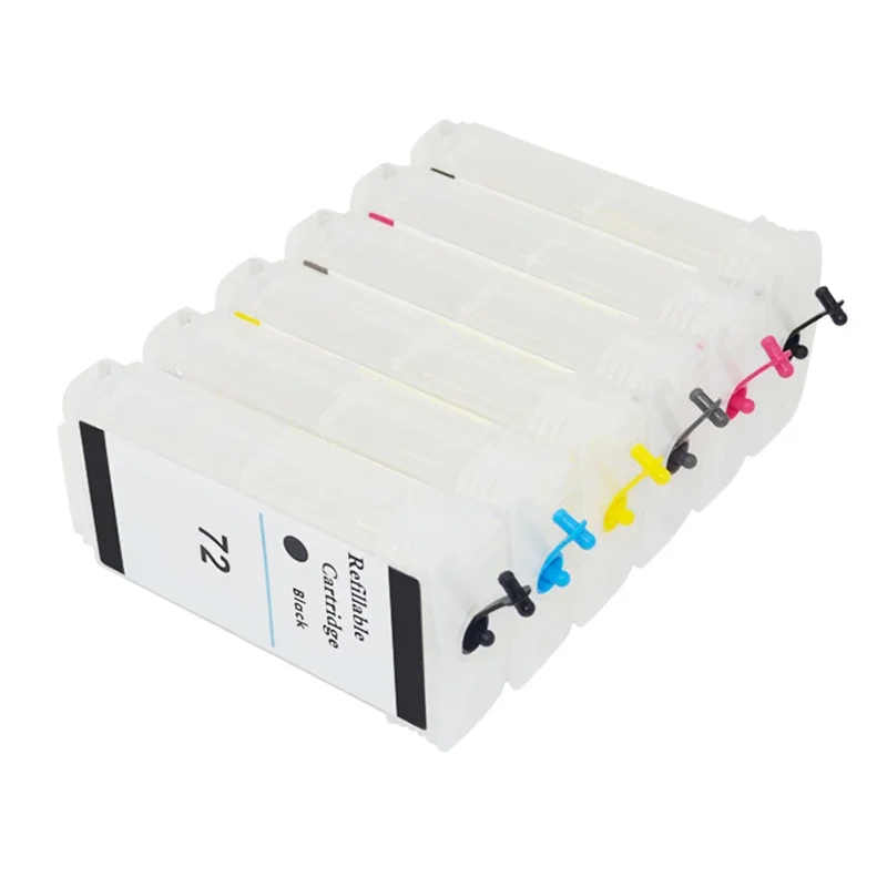 Refillable Ink Cartridge with Chip Compatible 6 color for HP72 for HP 72 DesignJet T610 T770 T790T1100 T1120 T1200 T1300 T2300