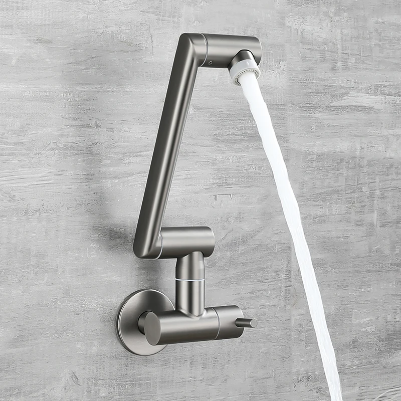 Elevated single cold washbasin faucet, wall mounted mop sink, laundry sink, balcony, bathroom, folding faucet