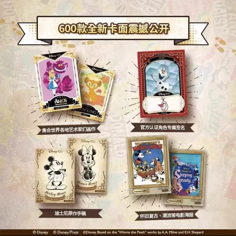 Card Fun Disney 100th Cards Anniversary Carnival Commemorative New Anime Peripherals Limited Collection Card Kids Toys Gift