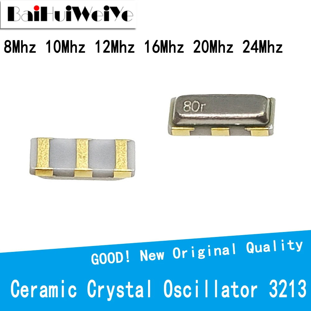 10 sztuk SMD ceramiczny oscylator kryształowy 3213 8Mhz 12Mhz 20Mhz 16MHZ 8.000MHZ CSTCE 3Pin rezonatory ceramiczne CSTCE16M CSTCE8M 3.2*1.3