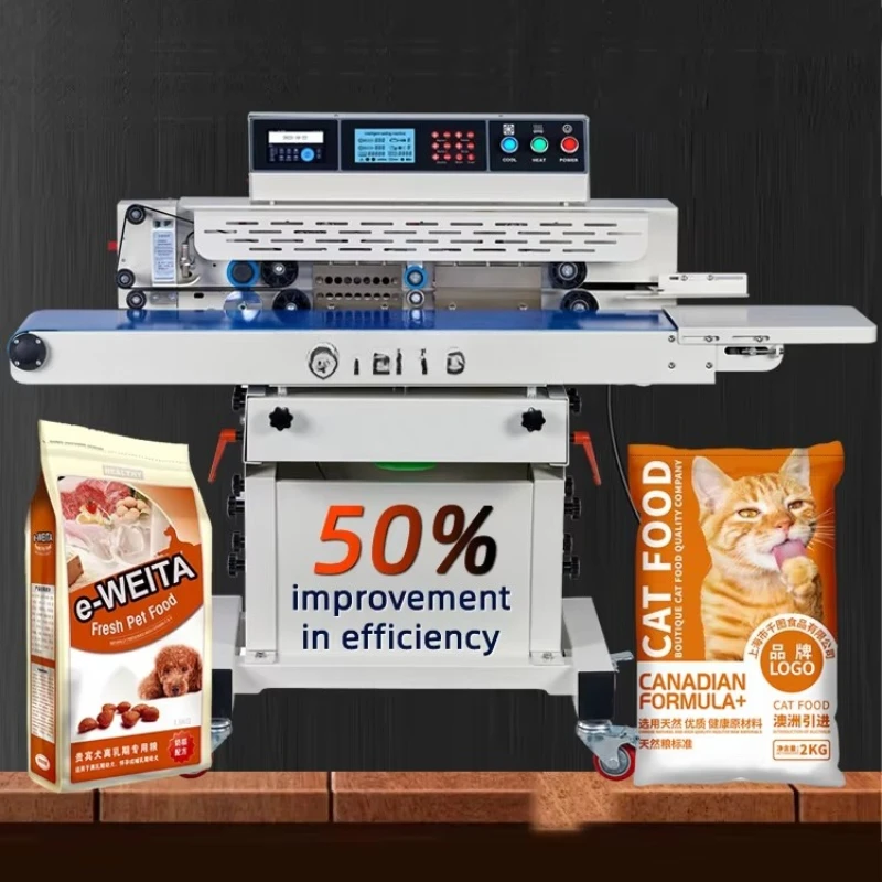 Food foil bag intelligent continuous belt vacuum sealing machine nitrogen sealing machine