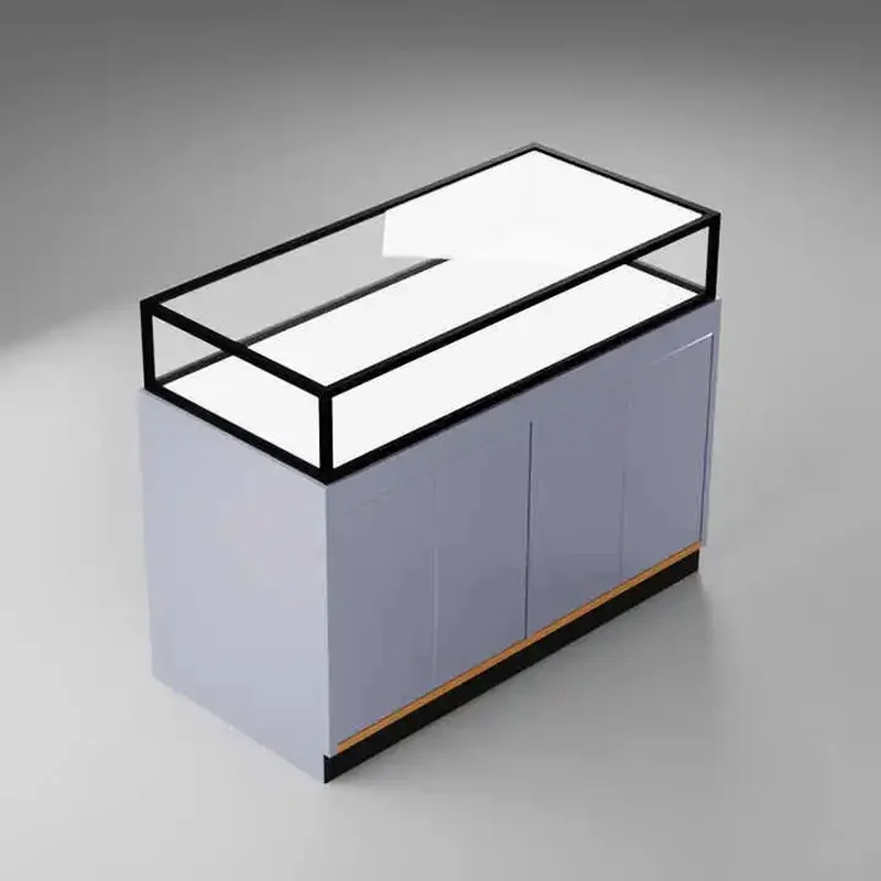 custom.Modern LED Light Metal Display Counter New Design Smoke Shop Rack Sale Mall Showroom Retail Sto
