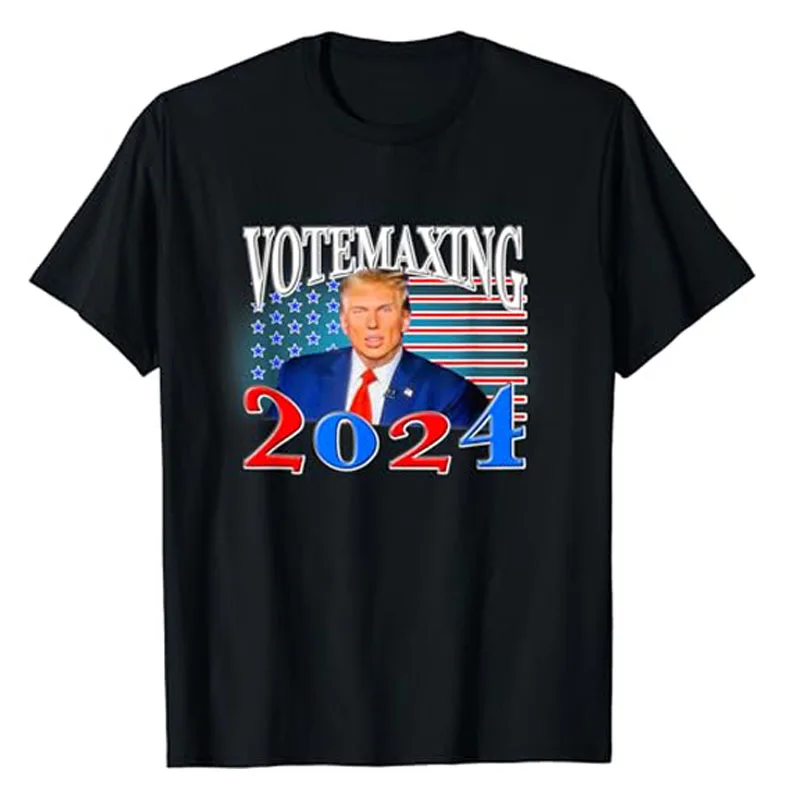 

Забавная футболка VoteMaxxing 2024, графические наряды с изображением американской президентской избирательной кампании, женские и мужские блузки с коротким рукавом, футболка с надписью, подарки