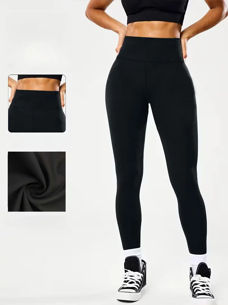 กางเกงเลกกิ้งโยคะเอวสูงสำหรับผู้หญิง แพ็คคู่ สีผสม ผ้าไหมน้ำแข็ง สัมผัสนุ่มเหมือนผิวเปลือย เหมาะสำหรับออกกำลังกาย พิลาทิส โยคะ ทรงสกินนี่ ซับเหงื่อ