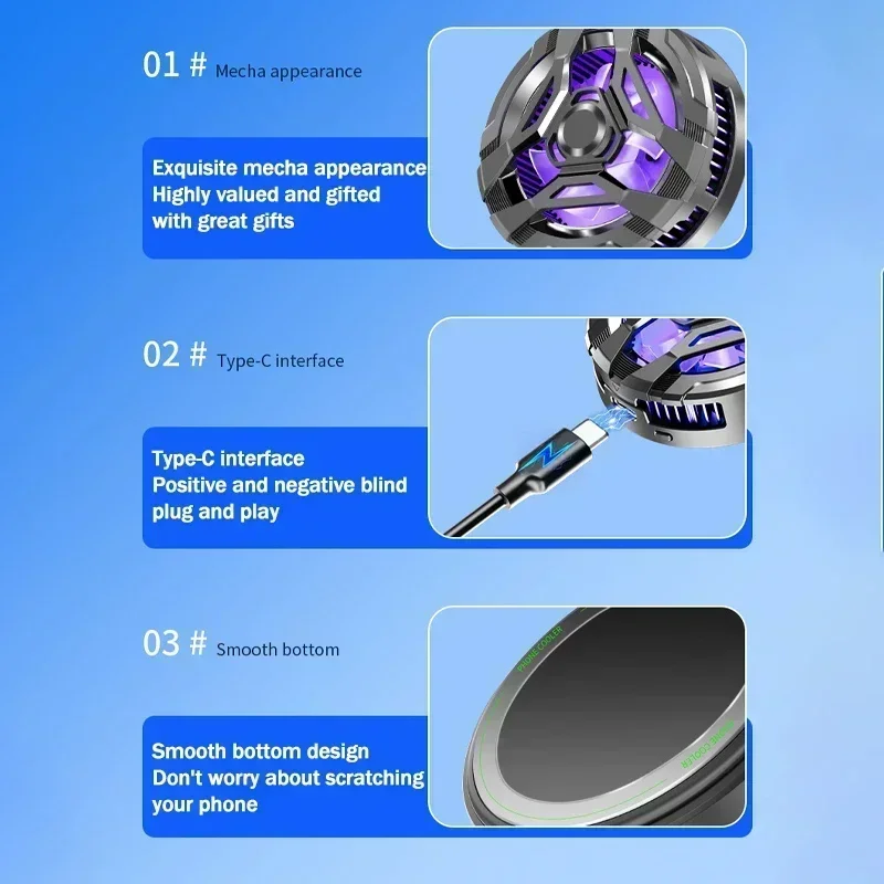 S25 Radiator kipas pendingin cepat magnetik, aksesori Game pendingin panas dingin untuk Tablet IOS Android