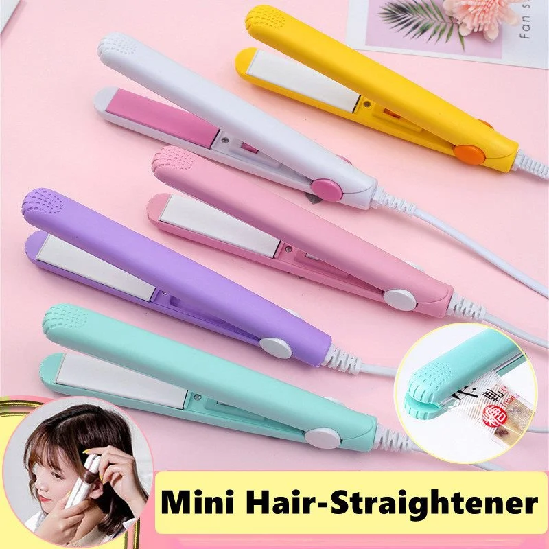 Mini Hair-Straightener Curly and Straight Hair Supplies Thermostatic Electric Ceramic Curling Iron National standard double flat