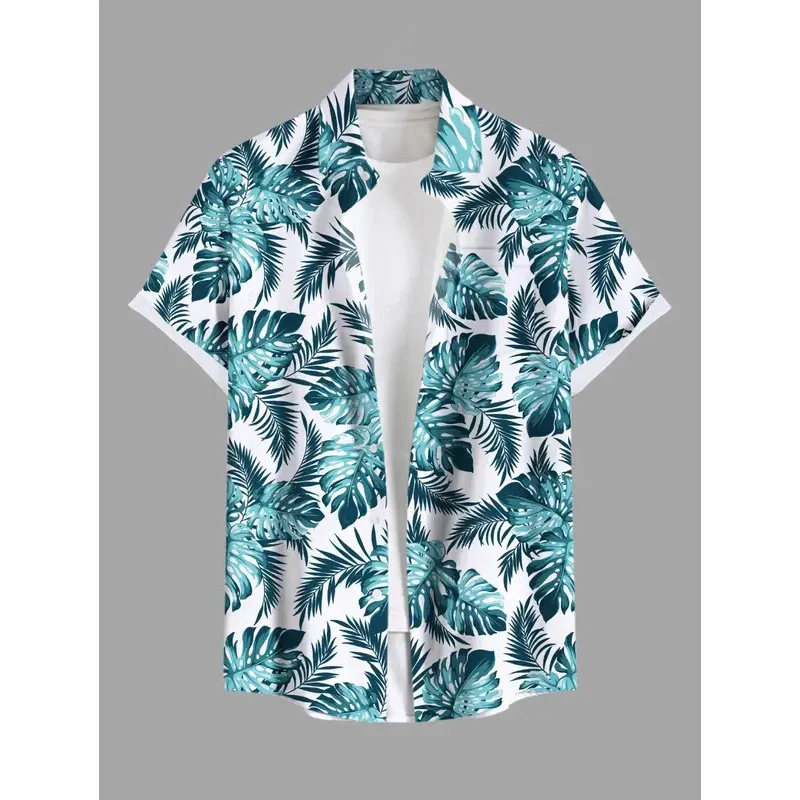 3D Printed Men's Hawaiian Shirts with Buttons