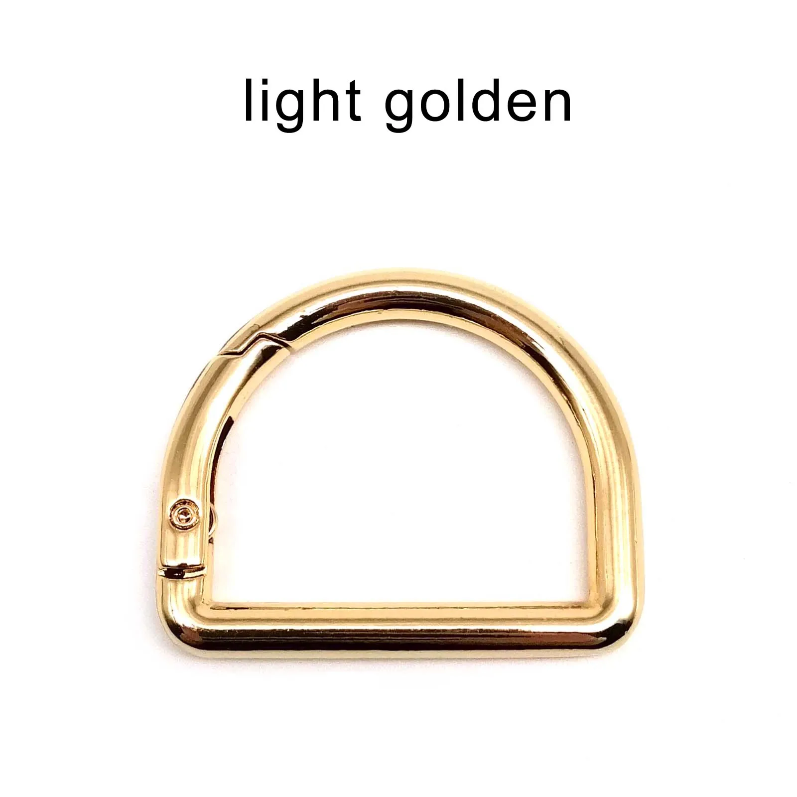 D Shape Type Spring Ring Openable Leather Bag Strap Buckle Connect Keyring