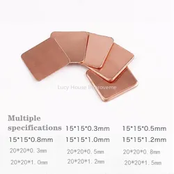 Folha de cobre para laptop, dissipador de calor, Strip Shim, almofada térmica, GPU, CPU, Chip VGA, RAM Cooling, 0,3mm, 0,5mm, 0,8mm, 1,0mm, 10pcs