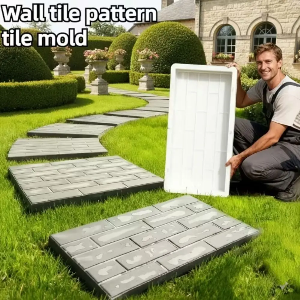 I-Shaped Concrete Paver Molds Long Shape Non-Slip Pavement Floor Template Easy Release Reusable Paving Mold Residential Driveway