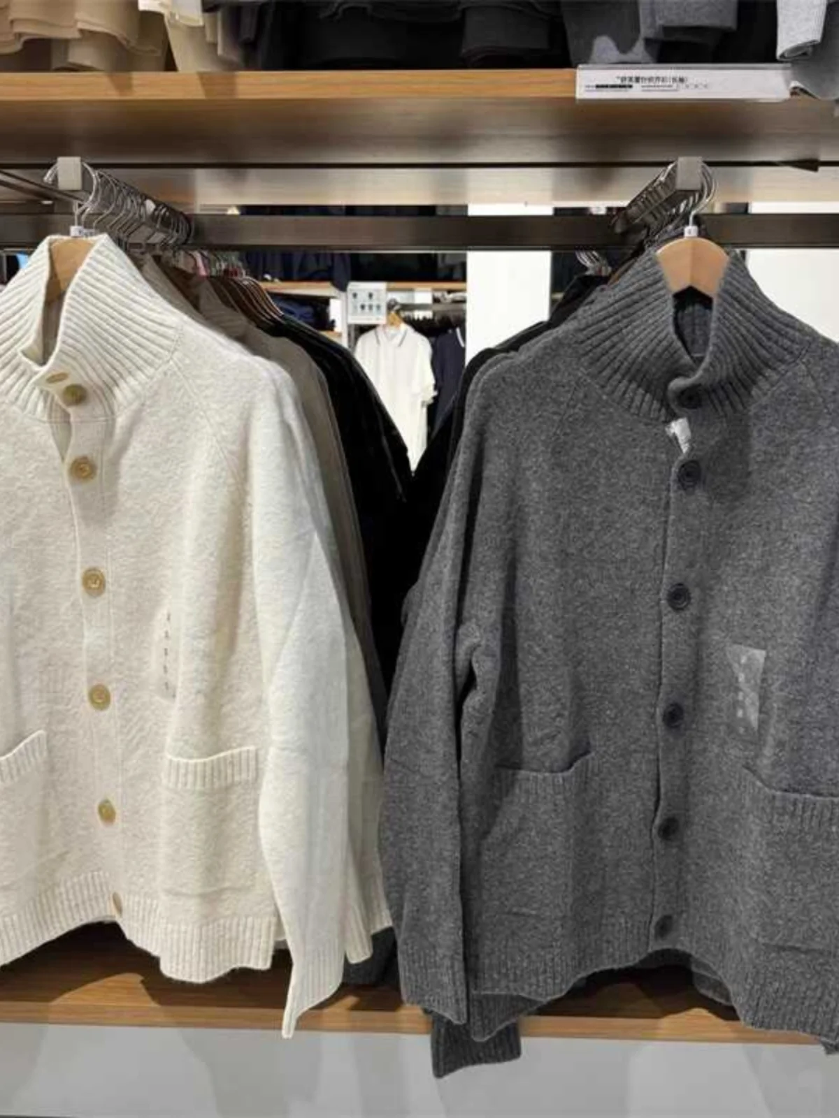 

Осенний новый свободный вязаный кардиган, однотонный мужской и женский свитер с воротником-стойкой Jaet Faion Urban Youth Long Sve