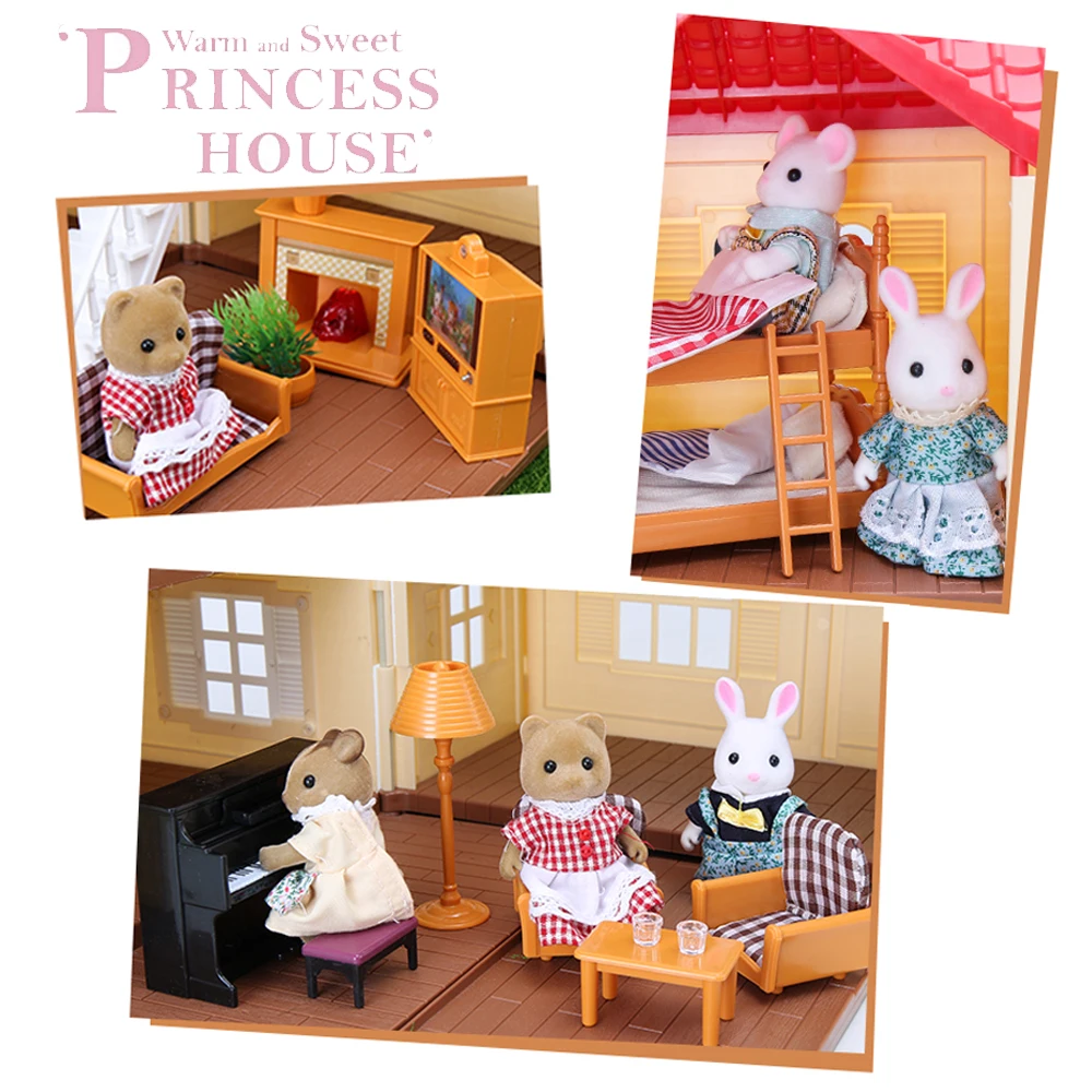 1/12 Scale Miniature Accessories Forest Family Dollhouse Furniture Model Kitchen Toy Bunk Bed Bedroom Doll Hobbies For Girl Gift