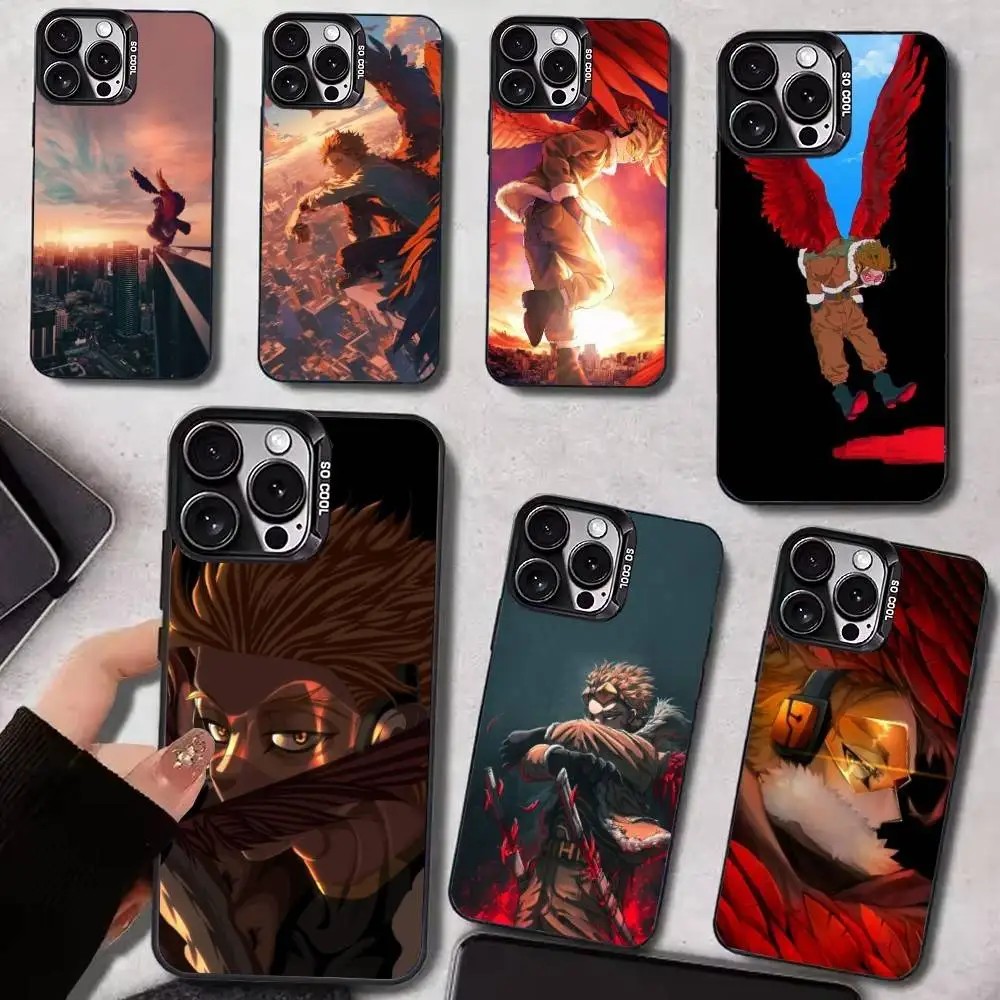 

BNHA Hawks M-MHA Phone Case For iPhone 17, 16,15,14,13,12,11 Plus,Pro Max, Colorful Silver Funda Cover
