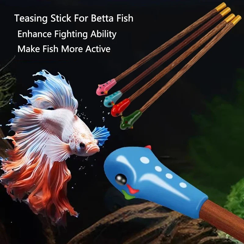 

Aquarium Betta Training Wand Wooden Playing Stick Active Healthy Betta Fish Equipment Resin Fish Decoration Fish Stick
