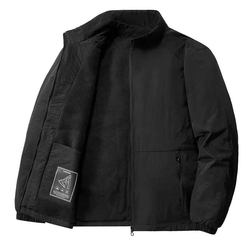 Giacca in pile da uomo piumino spesso e caldo per l'autunno e l'inverno giacca da lavoro sportiva antivento da esterno abbigliamento casual da uomo