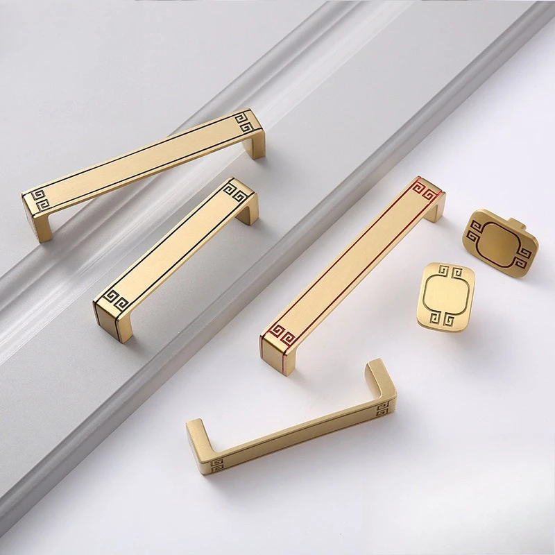 Cupboard Door Solid Handle New Chinese Retro Wardrobe Drawer Antique European Simple Furniture Handle Cabinet Pulls