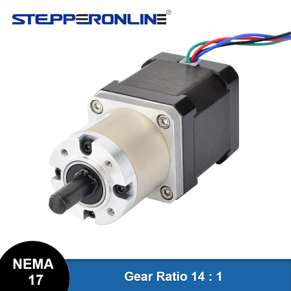 STEPPERONLINE Nema 17 Stepper Motor 0.52N.m Planetary Gearbox Motor Nema 17 Ratio 14:1 1.68A High Torque for CNC Robot 3D Printe