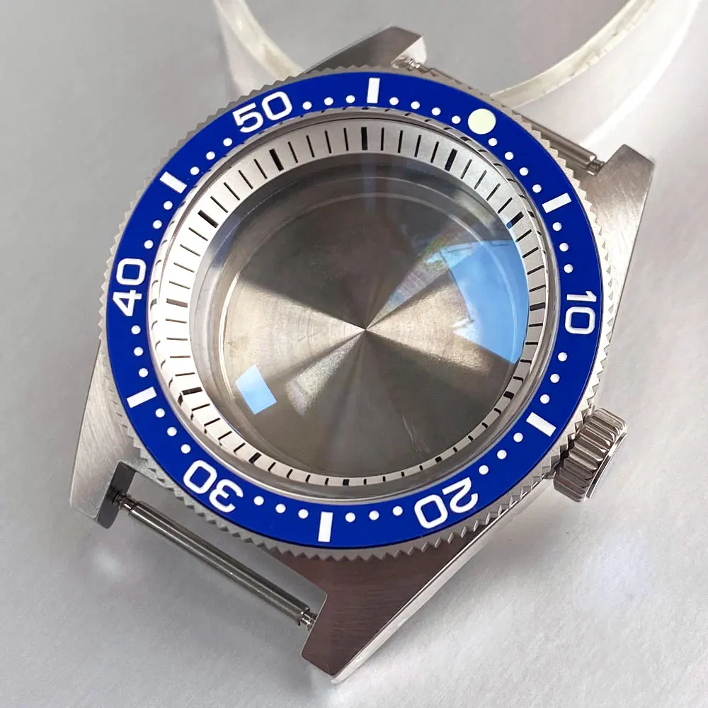 Корпус 41 мм + циферблат + стрелка + набор вставок подходит для 62MAS NH35A NH36A Лук Сапфировое стекло Завинчивающийся керамический безель с короной