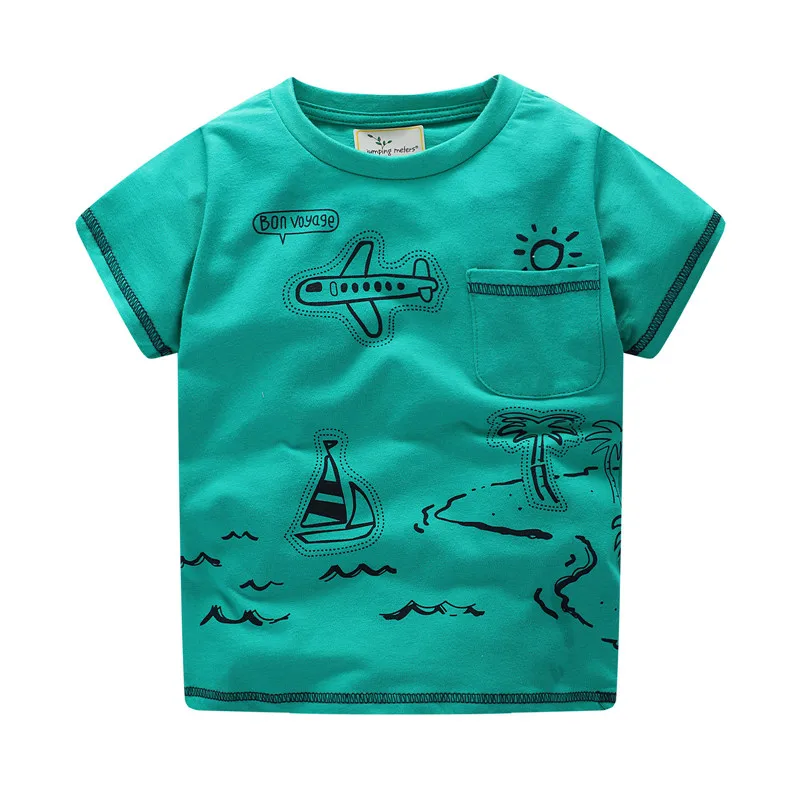 Jumping Meters Fashion Summer Girls T Shirts Animals Print Baby Clothes Short Sleeve Toddler Kids Tees Tops Shirts