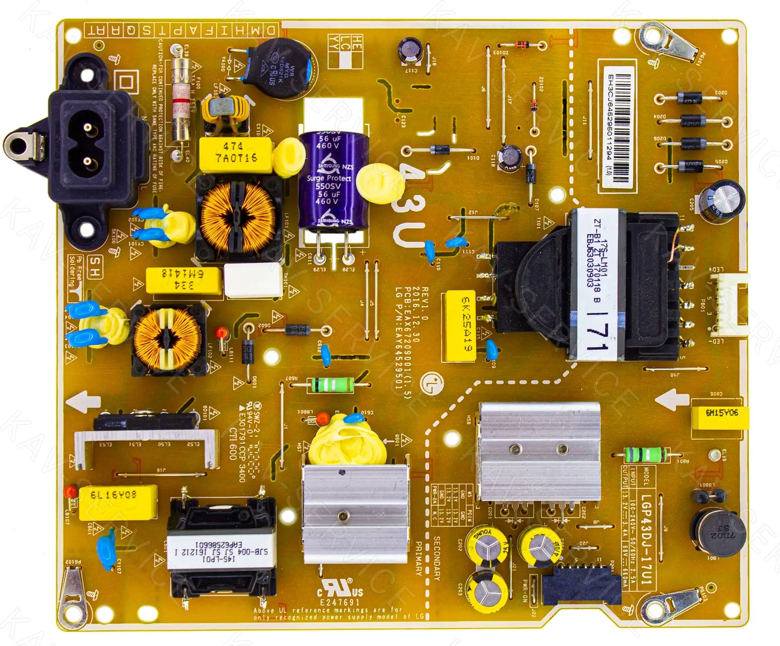 Imagem -02 - Placa de Alimentação para tv Eax67209001 Eay64529501 Lgp43dj17u1 43uk6400plf 43uj6300 43uk6300pue 43uj634v 43uk6200pla