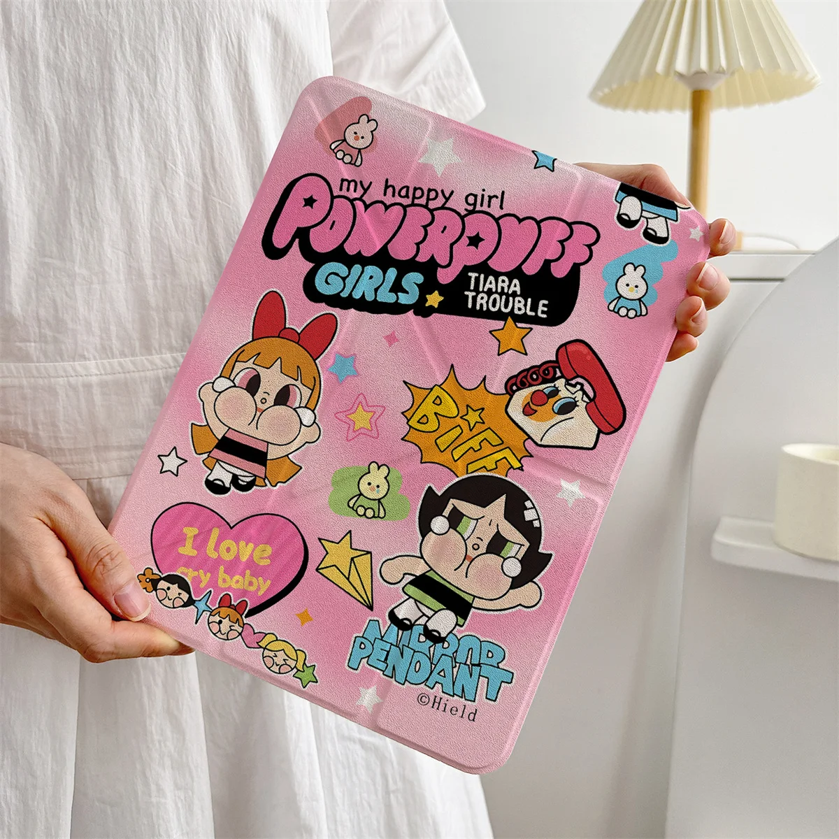 

Funny Cry Girls Table Case Y Fold For iPad 10th Pro 2025 11 inch 10th iPad 7 8 9 10.2 Air 5 4 6 7 cover with pen holder Fundas
