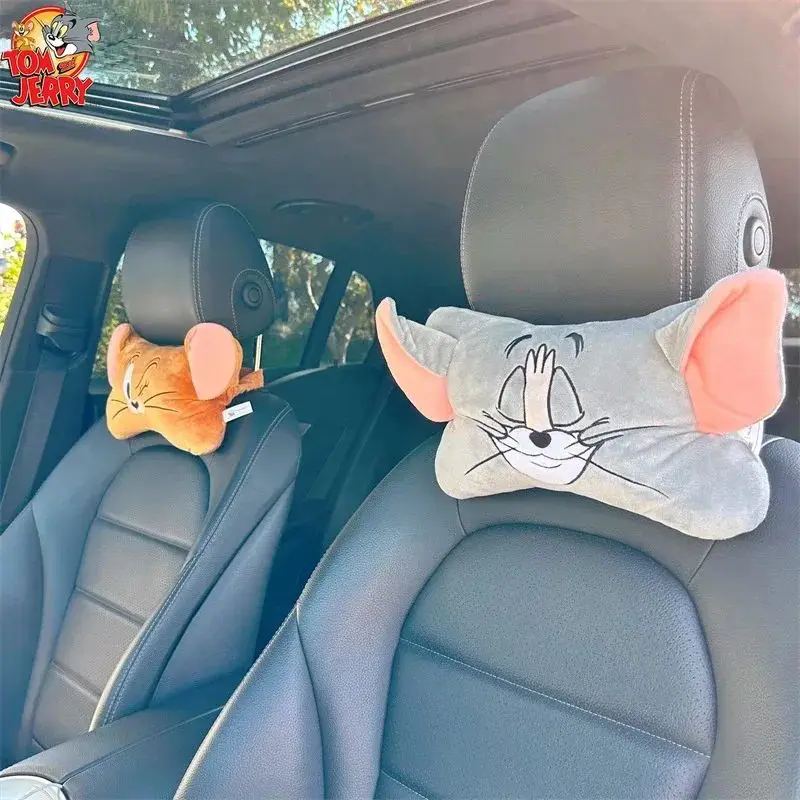 Free Shipping Tom And Jerry Plush Doll Toy Cartoon Anime Figures 28CM Tom Cat Jerry Kawaii Soft Stuffed Animals Neck Pillow Toys