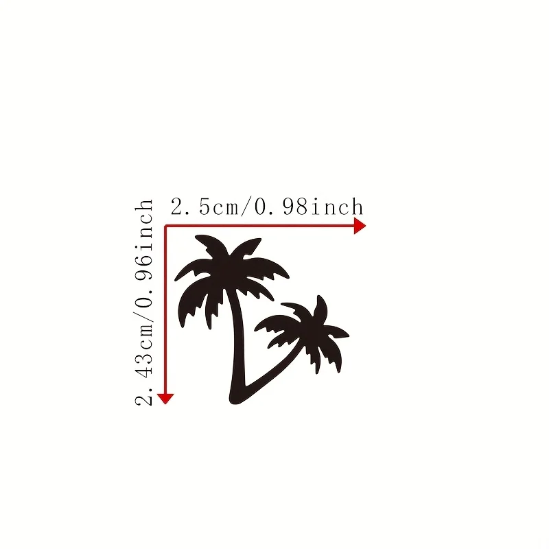 4pcs/set Palm Tree Rearview Mirror Vinyl Sticker Set, Waterproof Black & White Decals for Car Interior