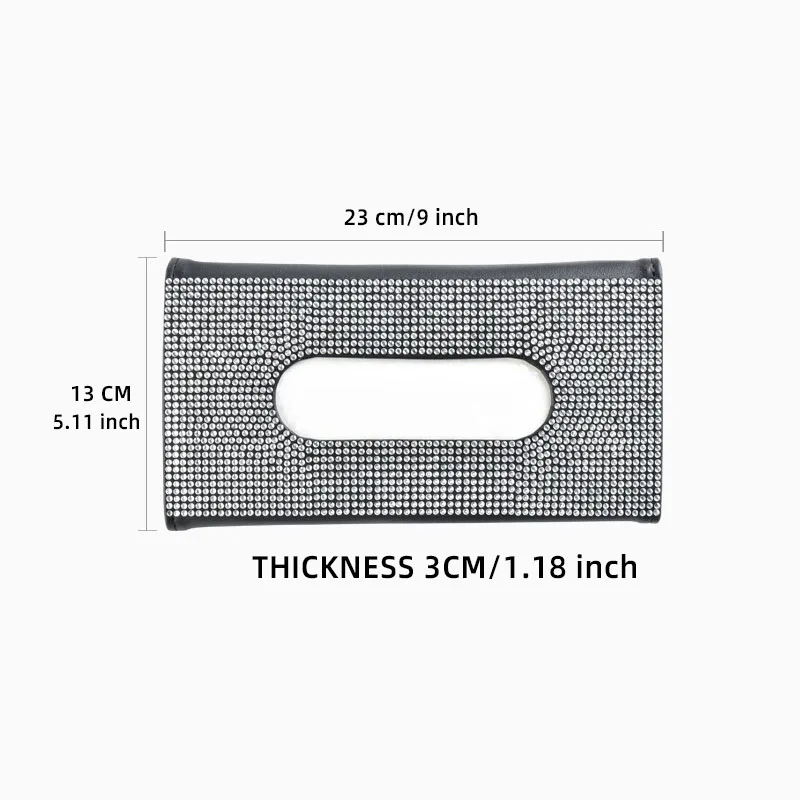 1 Pcs Car Rhinestone Tissue Box Holder High-end Luxury Sun Visor Multicolor Paper Box Bling Auto Interior Storage Car Acessories