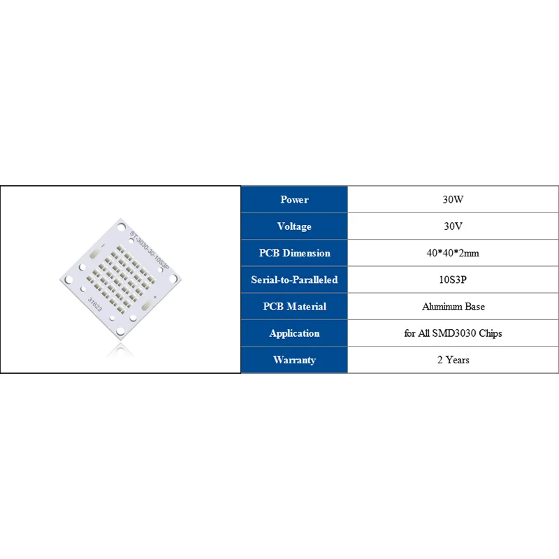 5 pz/lotto hanno condotto il pwb nudo del bordo per SMD 3030 ha condotto i chip 30W 30V per le batterie del pannello solare dell\'iluminazione