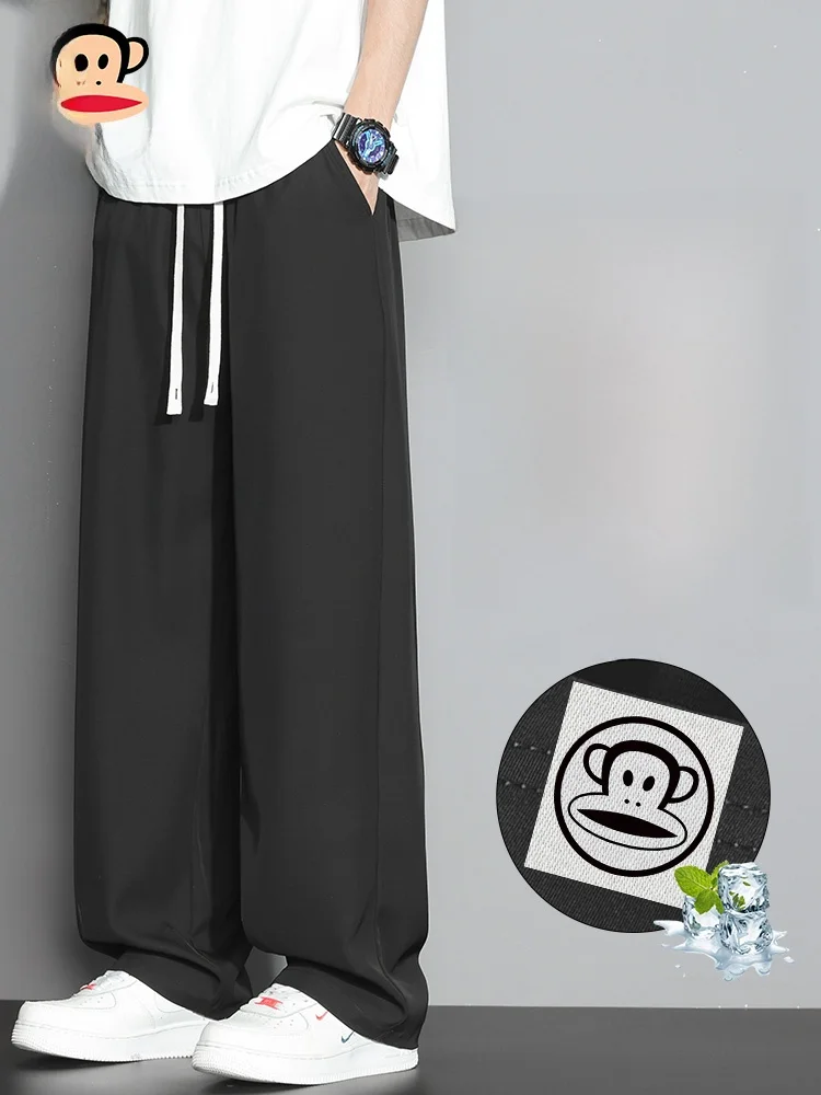 

Мужские летние тонкие свободные спортивные брюки Paul Frank Ice Silk Drape Casual с прямыми штанинами, молодежные, прямого кроя