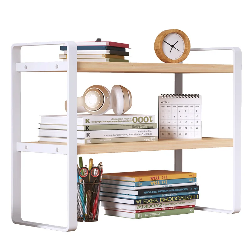 Étagère de rangement de bureau pour étudiants, étagères de bureau, bureau d\'ordinateur, armoire à plusieurs niveaux, supports de stockage à domicile