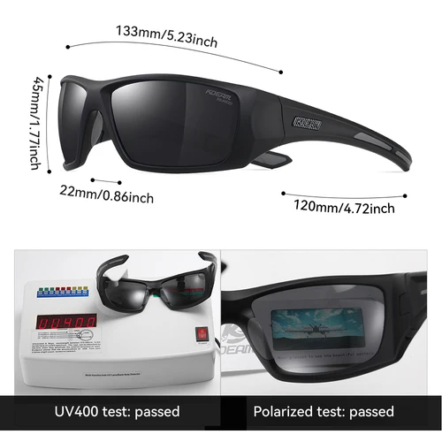 Imagen 2 del producto KDEAM-gafas de sol polarizadas de ciclismo para hombre, lentes polarizadas de gran elasticidad de Material TR90, 1,2mm de espesor