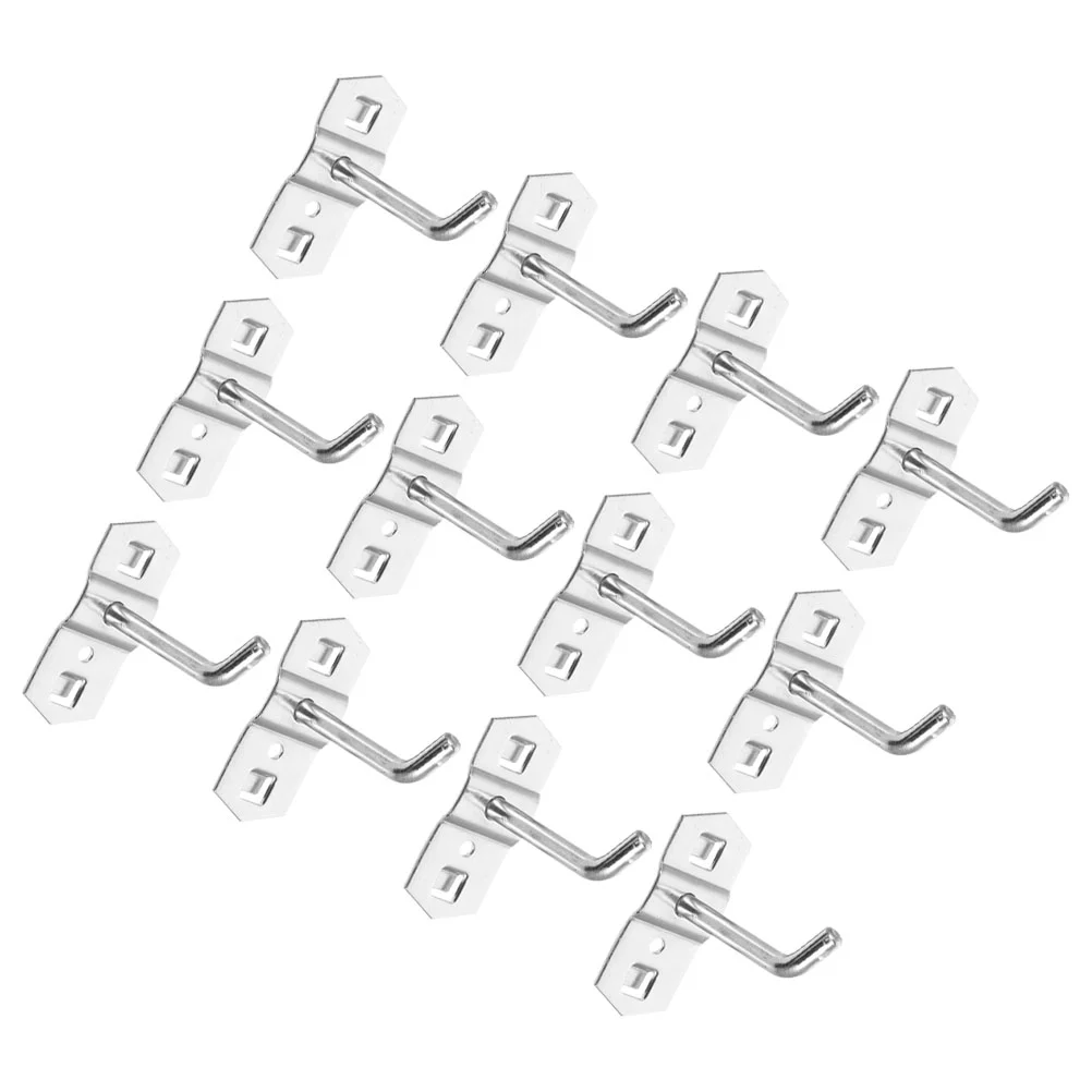 

12 Pcs Peg Board Pegboard Storage Tools Hook Hooks for Home Metal Silver Hanging