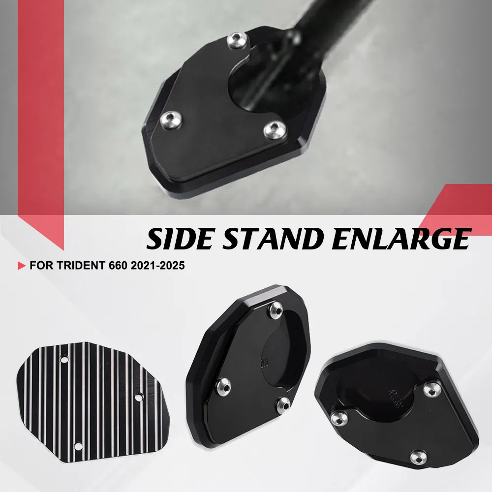 

FOR Trident 660 2021 2022-2023 2024 2025 Motorcycle CNC Kickstand Foot Side Stand Extension Pad Support Plate Enlarge Trident660