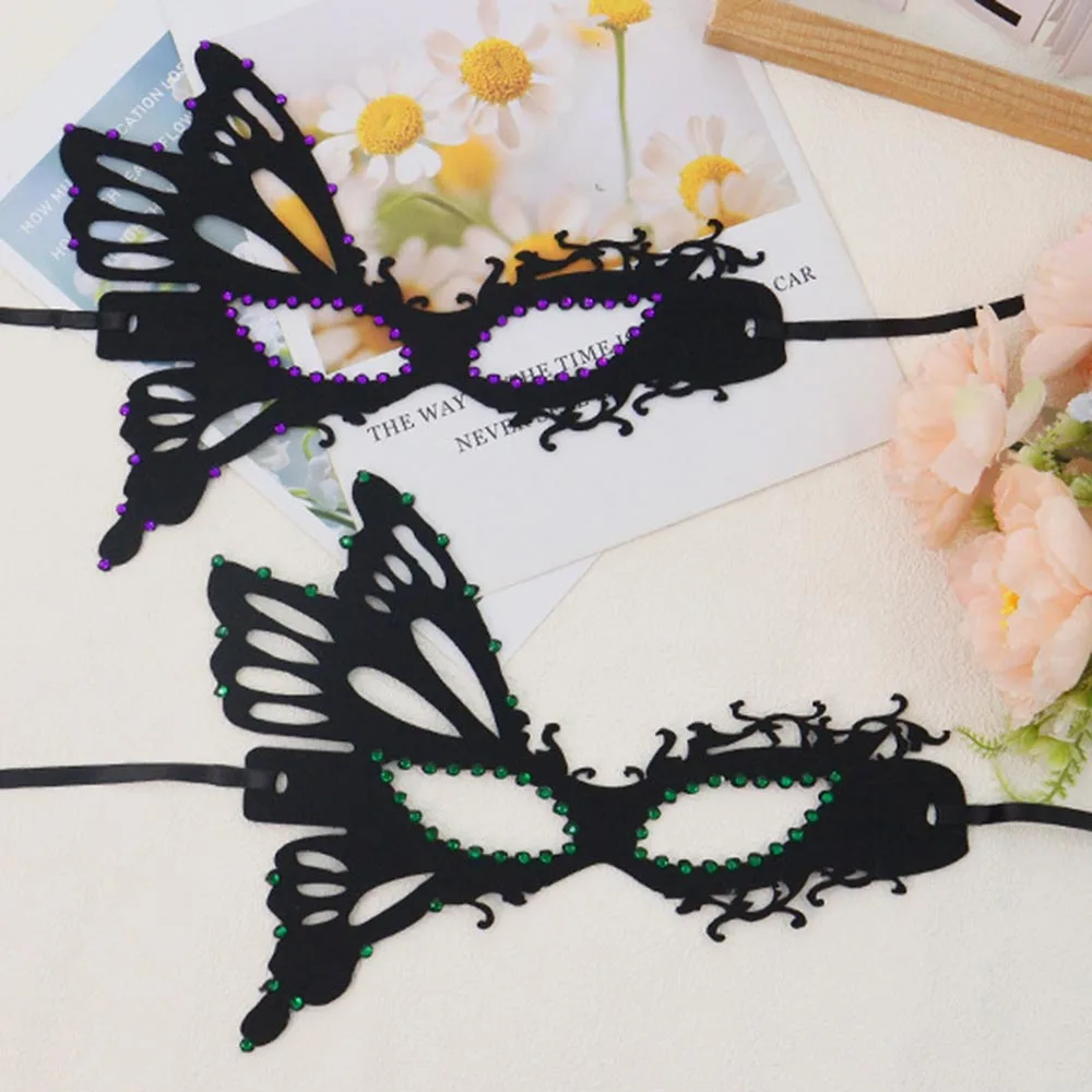 

Маска на Хэллоуин, красочная маска на половину лица со стразами, маска для глаз-бабочки, высокое качество, аксессуар для костюма, маскарад на Хэллоуин