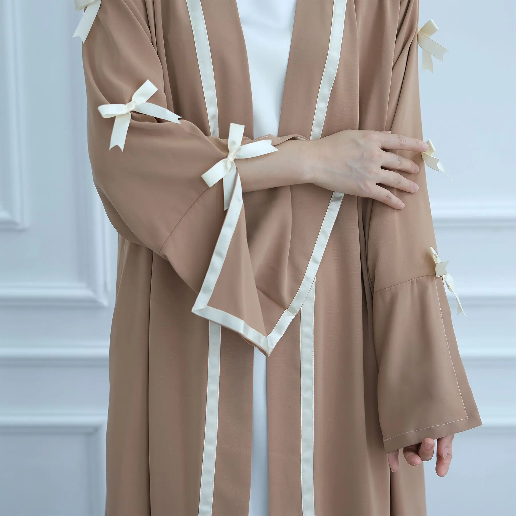 

Праздничное мусульманское платье-абайя для женщин, джалабия, длинное платье с разрезами на рукавах, для Рамадана, Марокко, Дубай, длинный халат, вечерний кафтан, кебайя