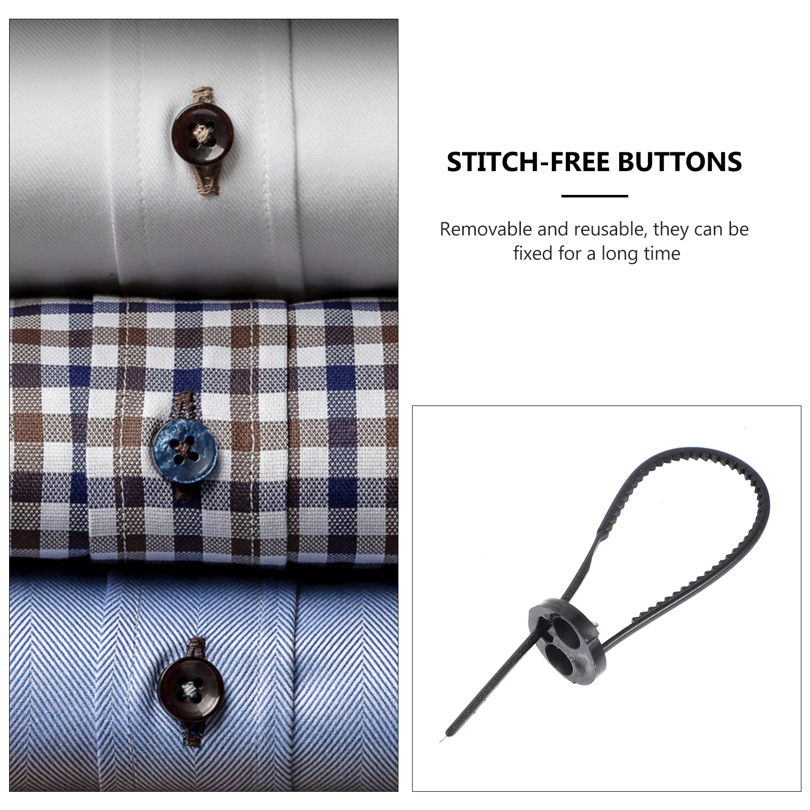 

60Pcs Quick Buttons Durable Non-Sewing Fasteners Easy to Use for Shirts Coats Long Lasting Stitch-Free Buttons