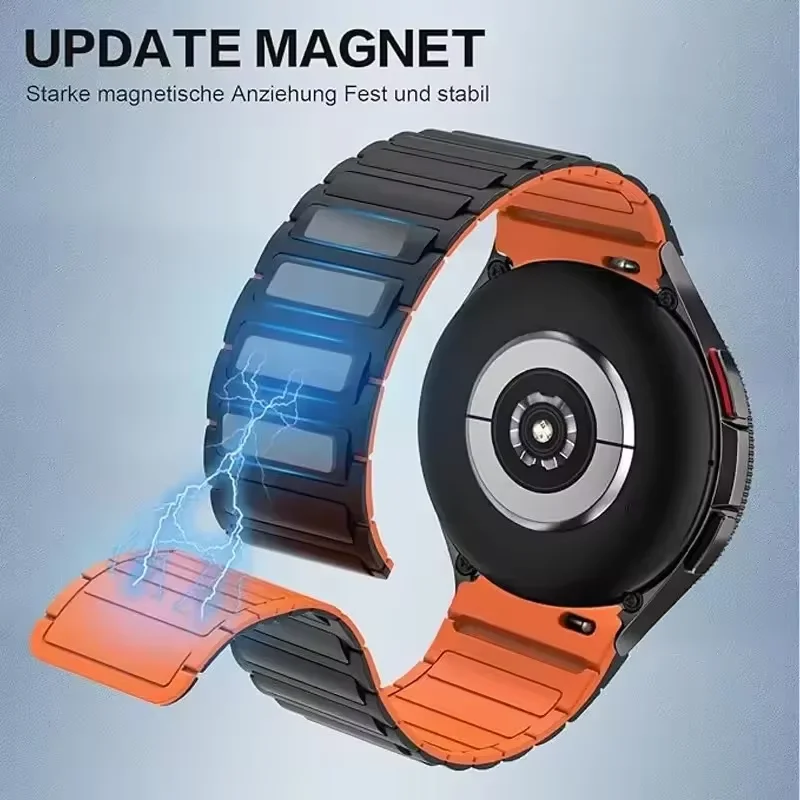 Silicone Strap For Samsung Galaxy Watch 7 6 5 4 FE 40/44mm 5 Pro Sports No Gap Bracelet Samsung Galaxy 6 4 Classic Magnetic Band