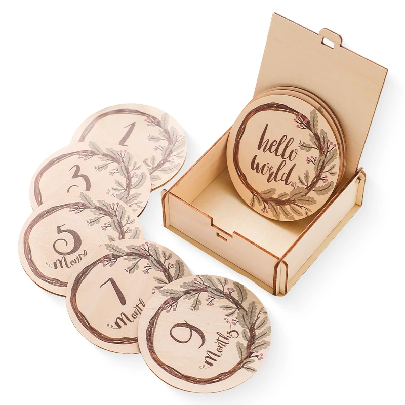 Boîte d'accessoires de photographie en bois pour bébé, accessoire de prise de vue de fleurs et de vignes, carte ATA Lestone en bois, accessoires pour bébé