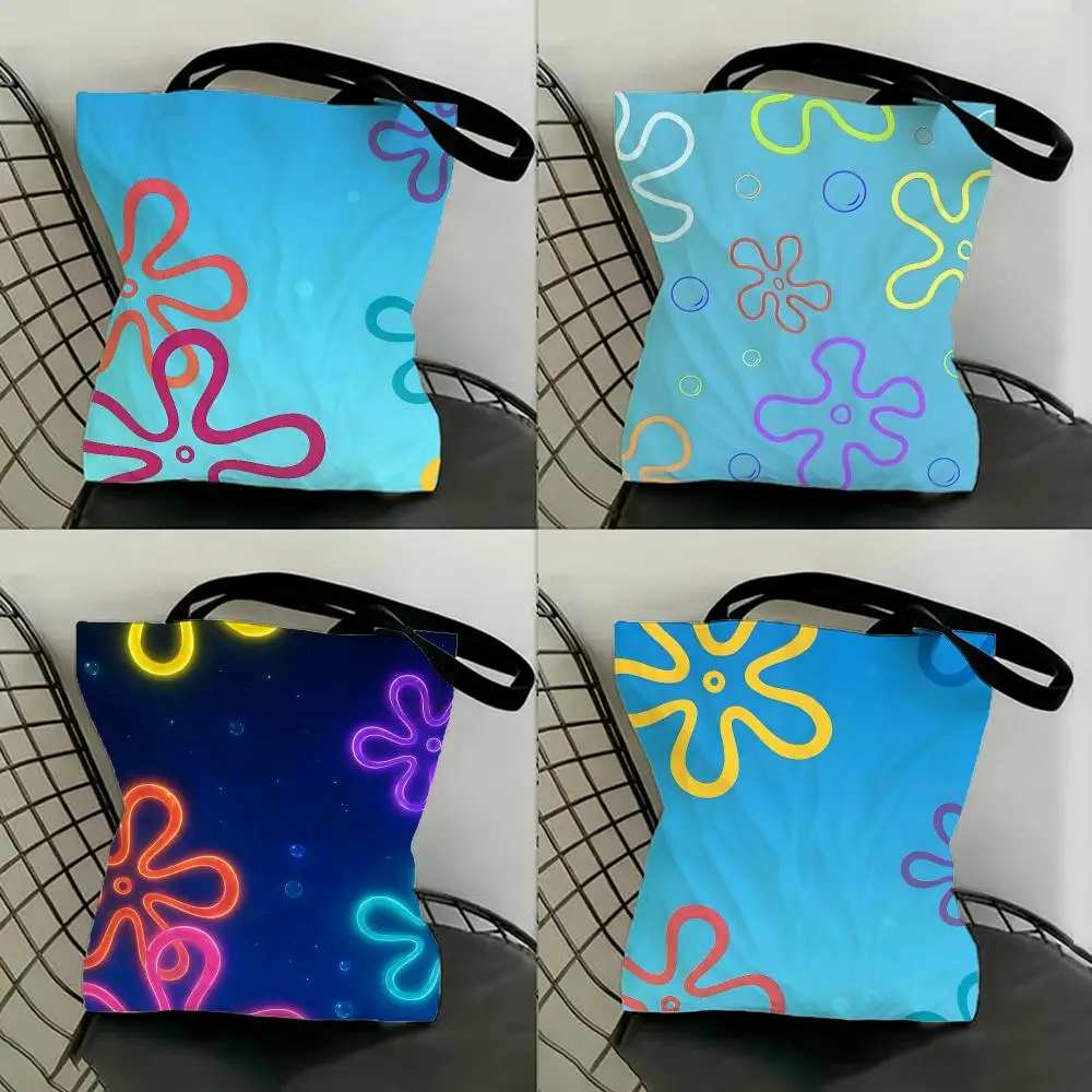 Theme Nature Ocean Element Storage Bags Shopping Bags Series Print Bags Lightweight Shoulder Bag For Daily Use