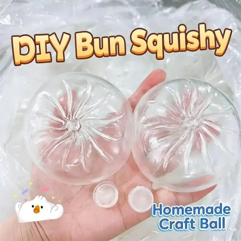 Transparent Soft TPR Hollow Shell For DIY Squeeze Ball Blank Craft DIY Steamed Bun DIY Empty Ball Skin Handmade Dumpling Shell