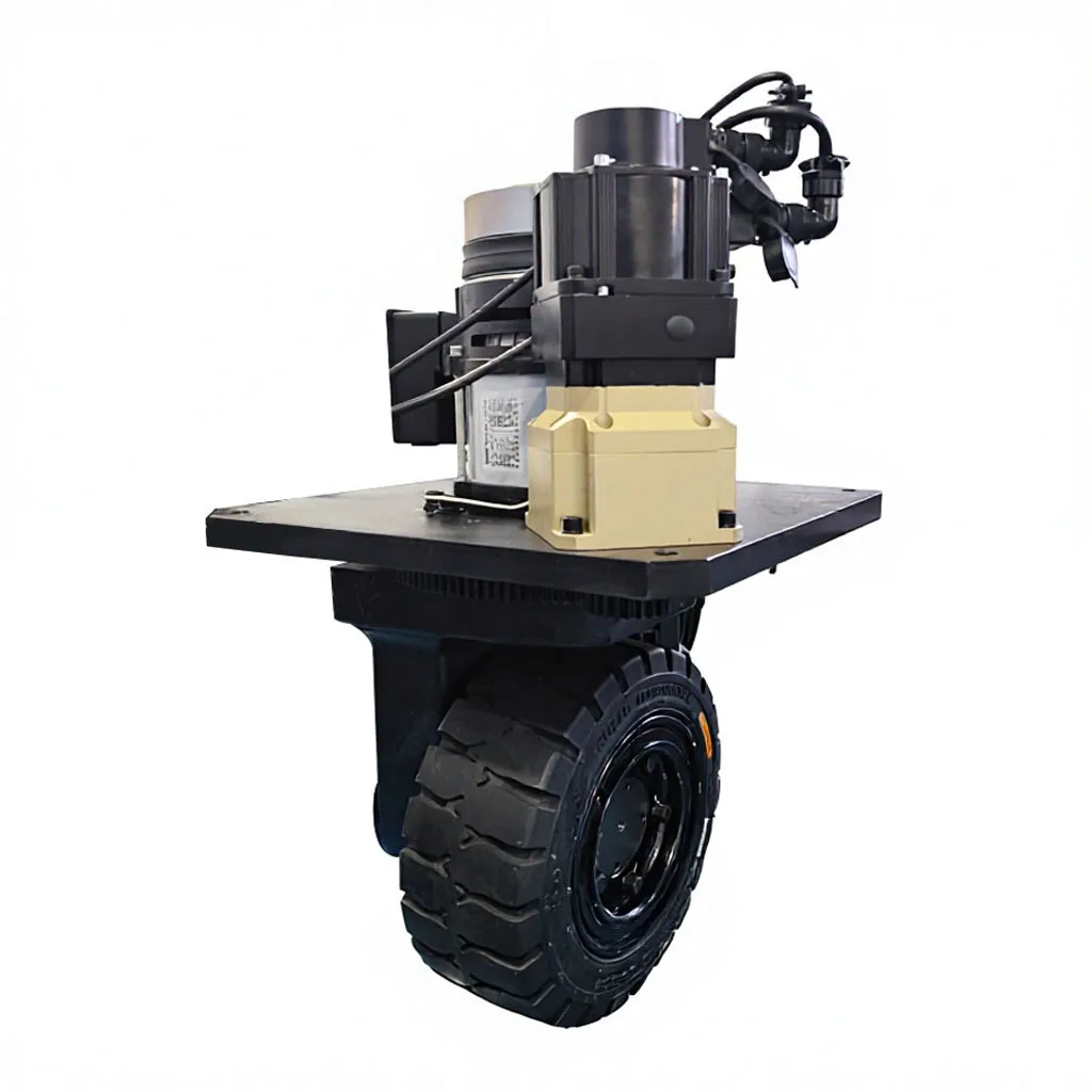 Heavy Load AGV Drive System Component Vertical Wheel 6500W 410mm Durable Rubber Amr Robot Wheel with 3.5 Ton Capacity