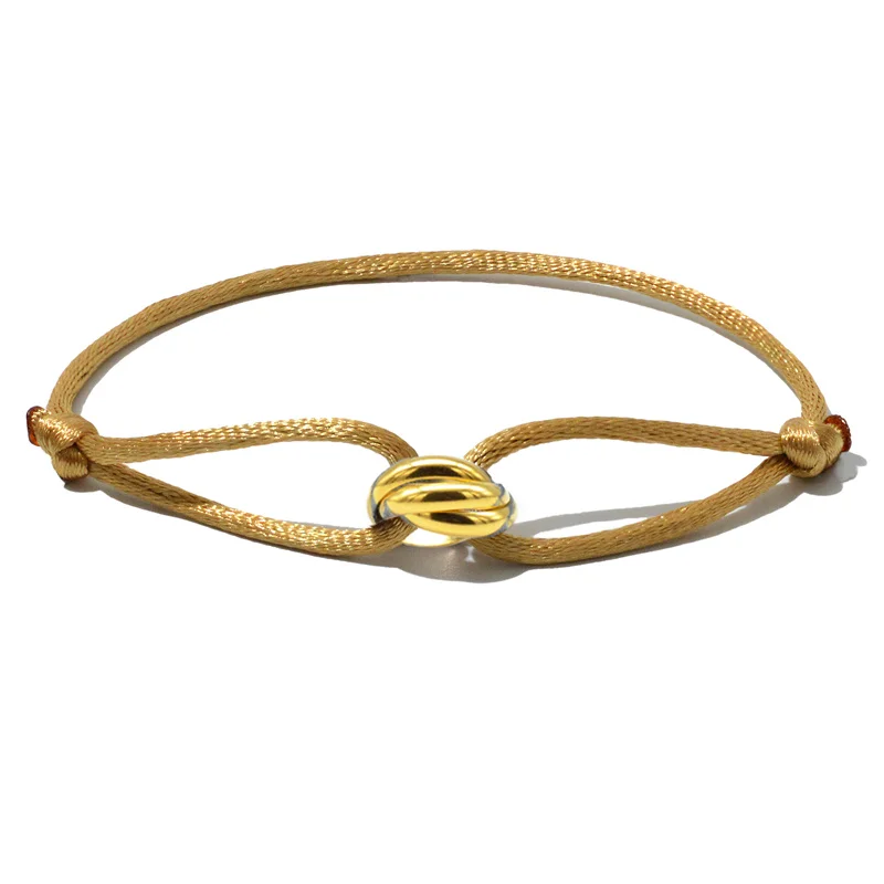 Zalman Groothandel GDS888 Luxe Unisex Armband 3 Metalen Gesp Handketting Verstelbare Heren Touw Armband Voor Vrouwen Sieraden Geschenken