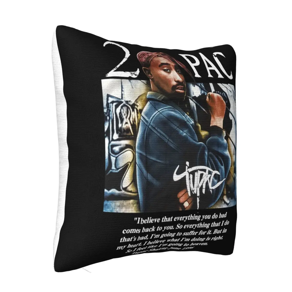 2Pac Tupac Vintage Medium Black 90's Hip Hop Rap 2021 Trend Many Colors Kawaii Pride Designs Pillow Case