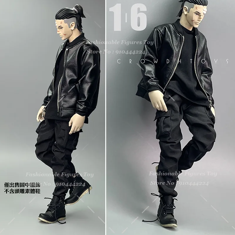 CROWDHTOYS 1/6 Men Soldier Trousers Street Trendy Boys Casual Sports Pants Functional Hooded Sweatshirt For 12Inch Action Figure