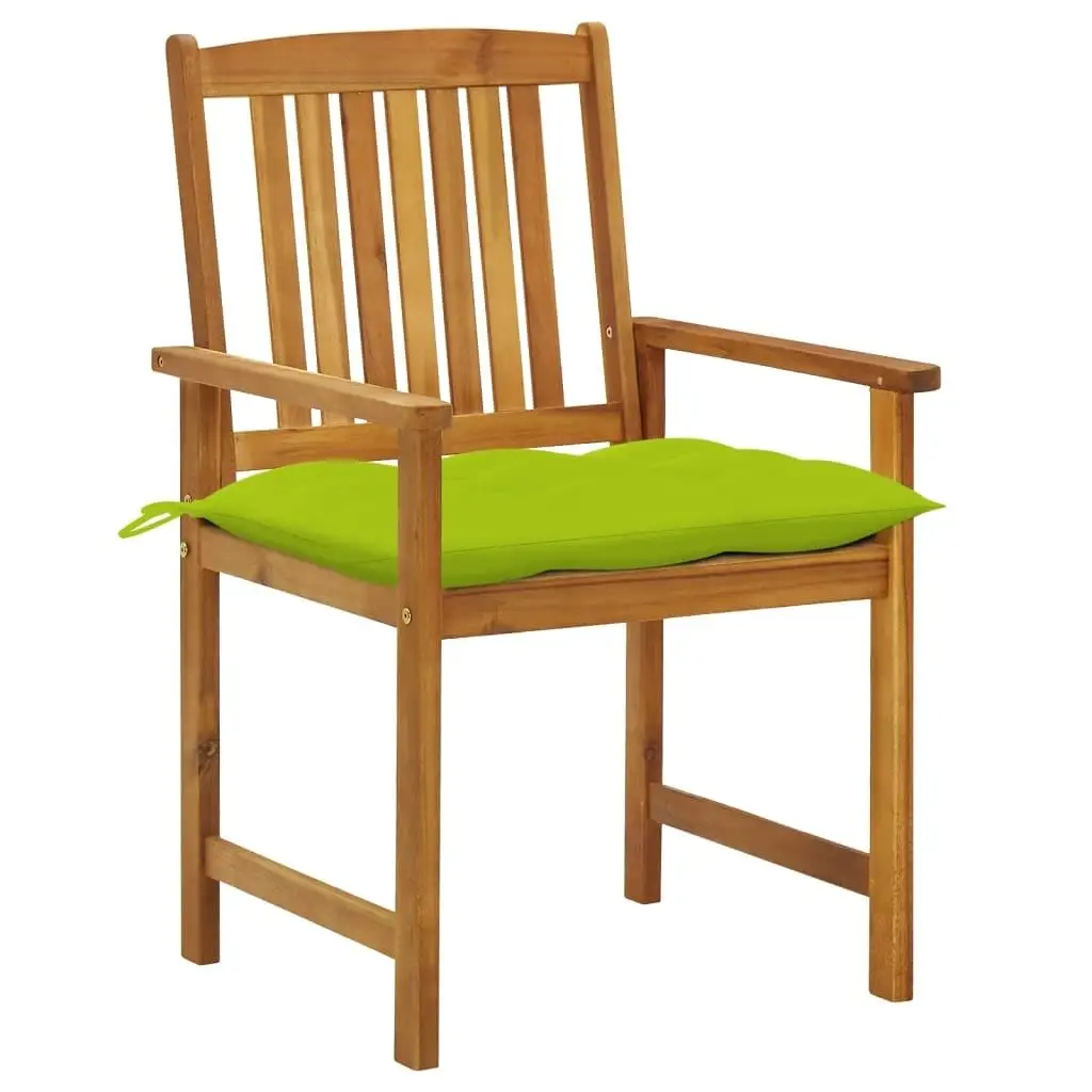 8-Piece Solid Acacia Wood Patio Chairs Set with Cushions for Comfort