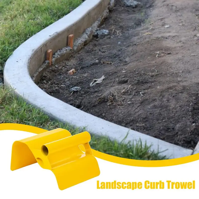 Landscape Curb Trowel Stainless Cement Model Tools Landscape Curb Trowel Concrete Curb Tools Yellow With Handle And Putty Knives