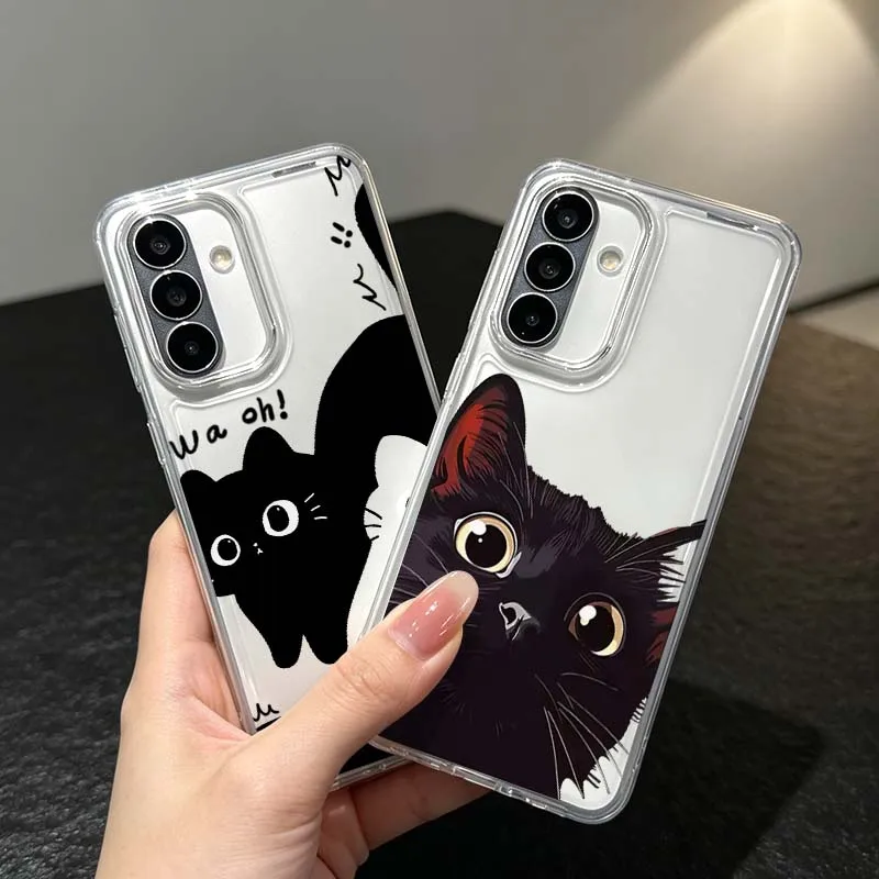 Cute Cartoon Cat Art Cover For Samsung Galaxy A57 A56 A55 A54 A53 A52 A37 A36 A35 A33 A26 A17 A16 A14 A07 A06 Phone Case